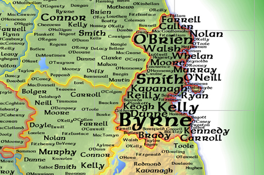 Irish Surnames Map - Adelle Marsha