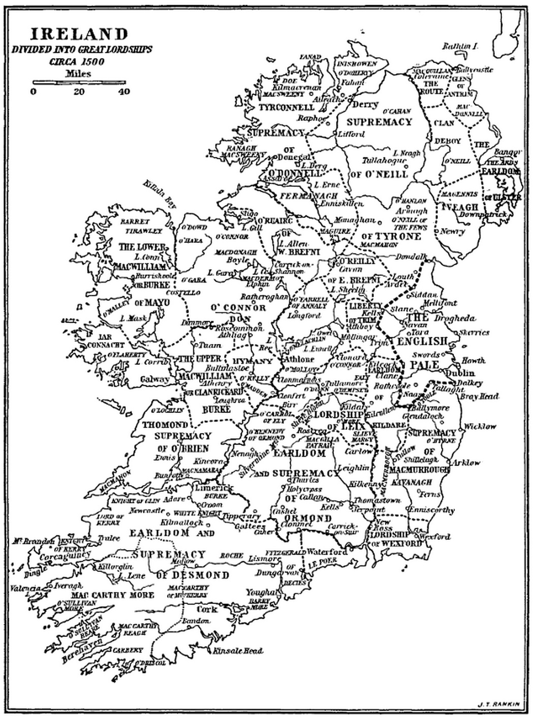Read more about the article Old Map of Ireland showing its Great Lordships c.1500