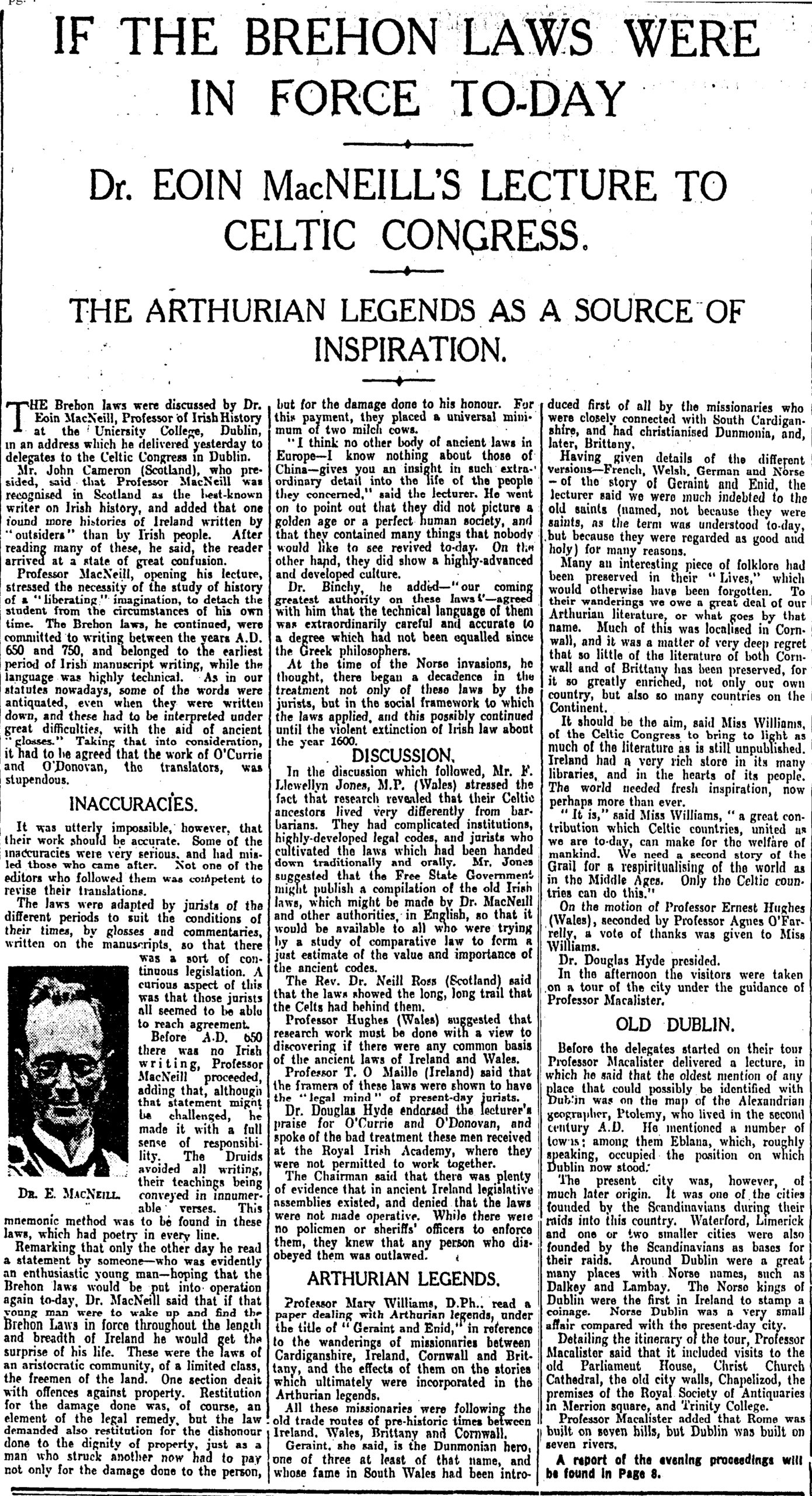 IF THE BREHON LAWS WERE IN FORCE TO-DAY - Irish Times 12th July 1934 ...